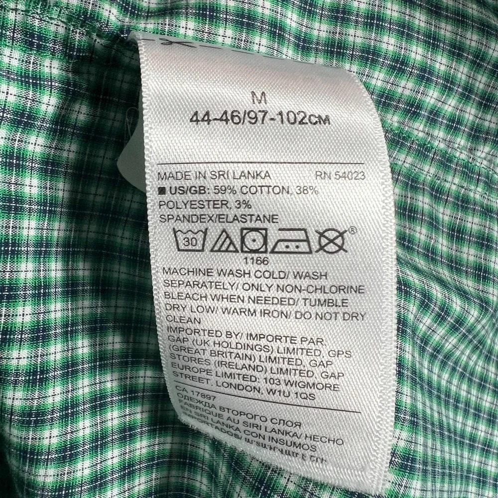 Banana Republic Shirt Mens Medium Green Check Long Sleeve Button Up Slim Flex